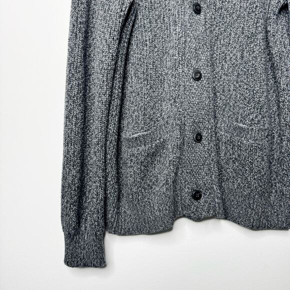 Faherty Marled Charcoal Grey Cardigan Sweater Cotton Cashmere Button Preppy XL - Picture 4 of 7